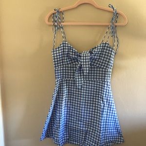 NWT Zaful Mini Blue Plaid Dress